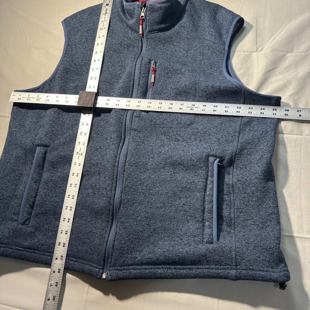 Orvis Fleece Vest Full Zip Mens XXL Blue Heathered Outdoor Hiking Layering - Picture 9 of 9